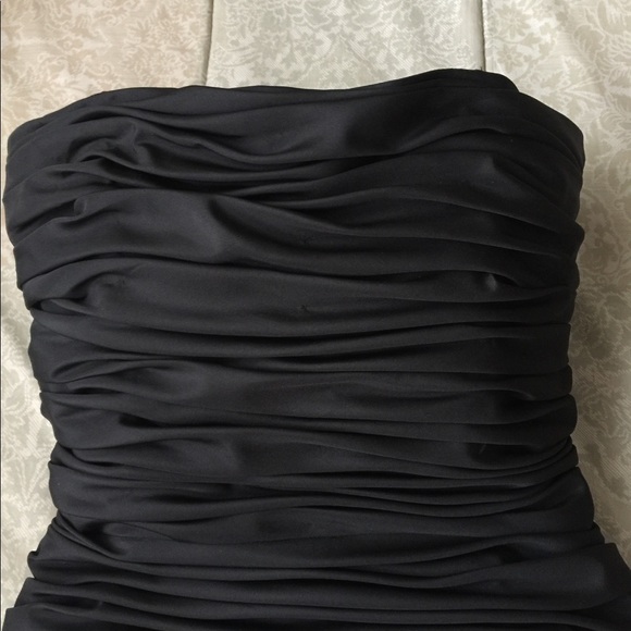 PLEATED STRAPLESS COCKTAIL DRESS - Picture 6 of 13